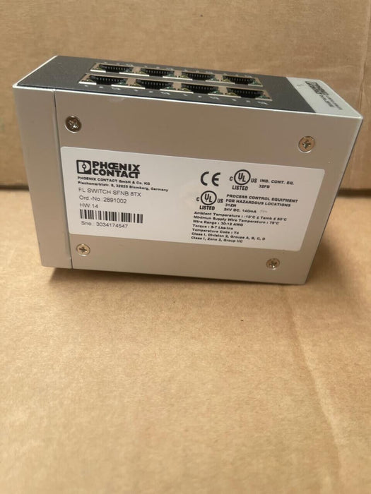Phoenix Contact - 2891002 - FL SWITCH SFNB 8TX - Unmanaged Ethernet Switch
