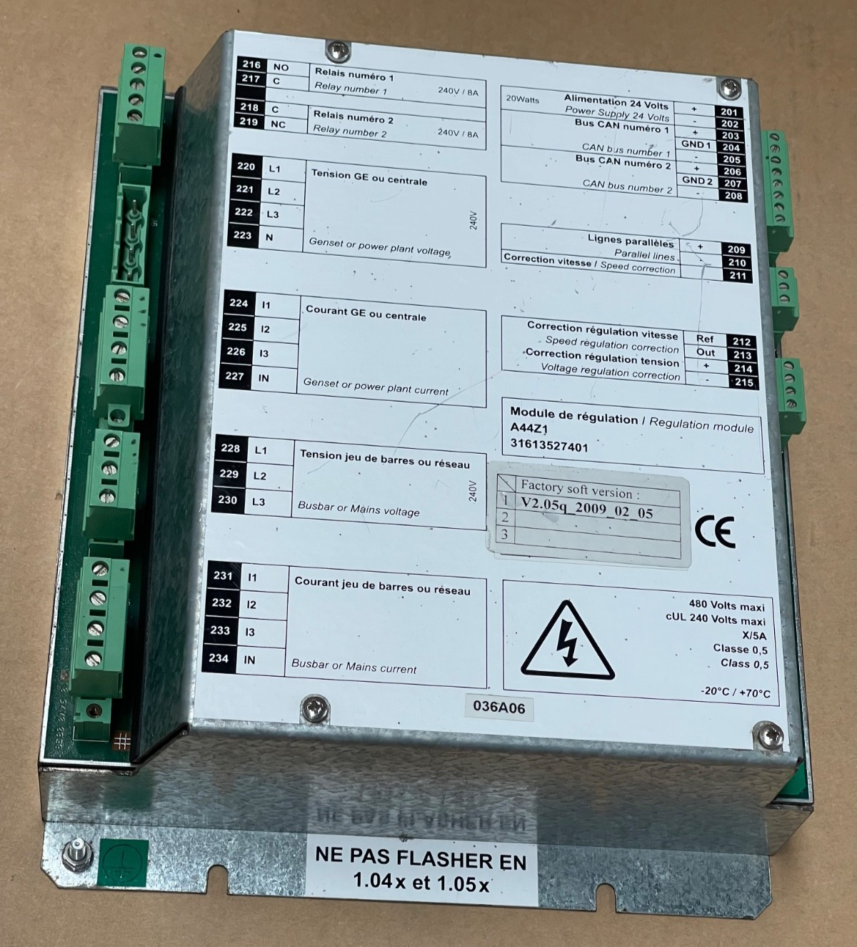 GE / Alstom – A44Z1-G – Generator Regulation Module (Voltage & Spe ...