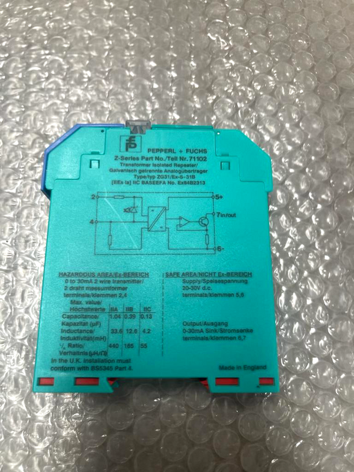 PEPPERL+FUCHS EX84B2313 ZG31/Ex-S-31B Z-Series TRANSFORMATOR ISOLIERTER