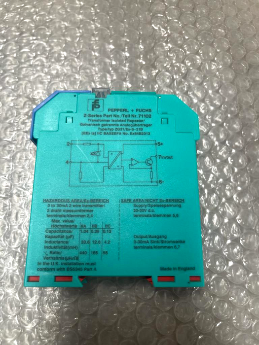 PEPPERL+FUCHS EX84B2313 ZG31/Ex-S-31B Z-Series TRANSFORMATOR ISOLIERTER