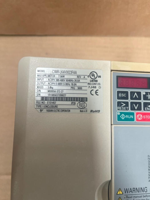 YASKAWA - CIMR-LK4V0023FAA - AC Speed Drive 7.5kW