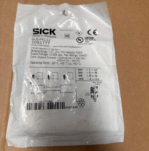 SICK – GL6‑P4112 – G6 Photoelectric Retro‑Reflective Sensor
