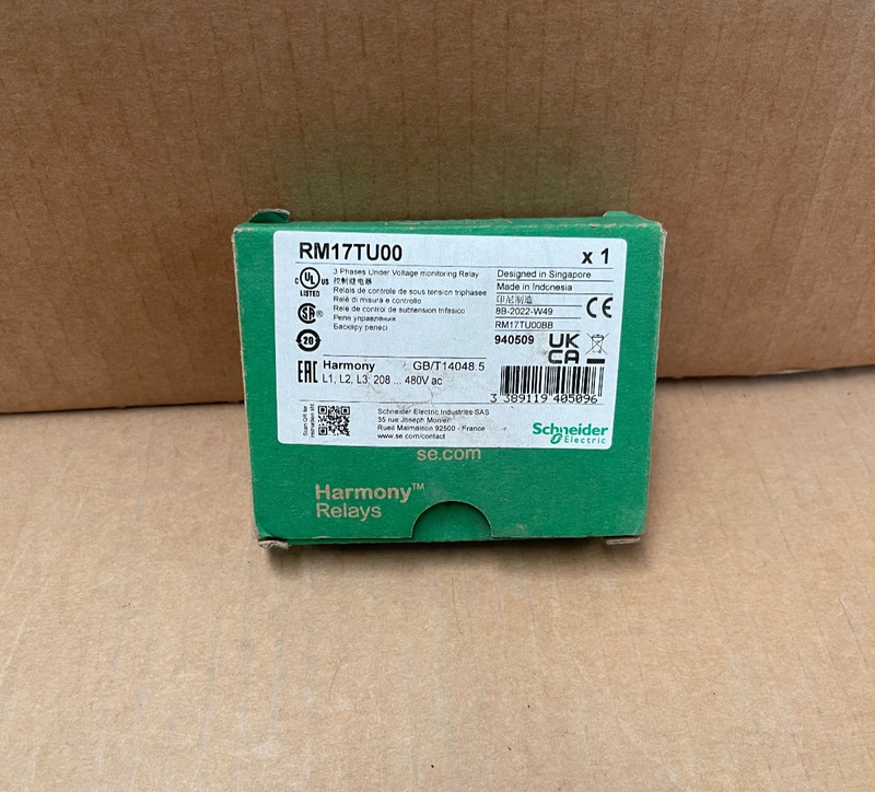 Schneider Electric – RM17TU00 – 3‑Phase Supply Monitoring Relay (183‑528 V AC)