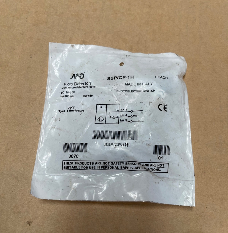 Micro Detectors – SSP/CP‑1H – M18 Photoelectric Sensor, Polarised Reflect, PNP