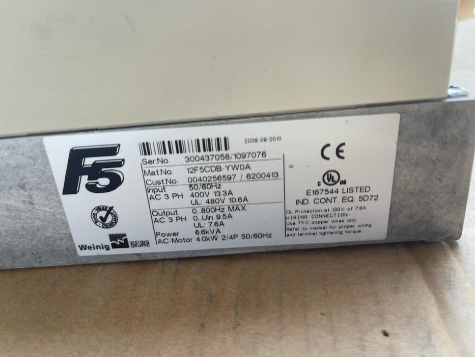 KEB, Weinig 12FCDB-YW0A F5 AC-Motor 4kW 6.6kVA