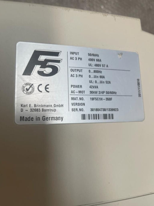 KEB COMBIVERT F5 19F5C1H-350F Drive Controller 30kW - 2013 Hours Runtime