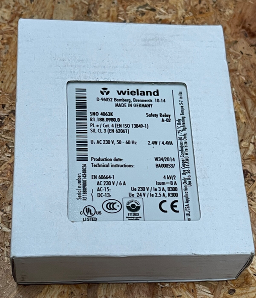 Wieland - SNO 4063K - Dual-Channel Safety Relay, 3NO, 24 V AC/DC
