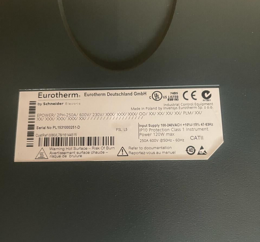 Eurotherm - EPOWER/2PH-250A/600V/230V/XXX/XXX/XXX/00/XX/XX/XX/XX/PLM