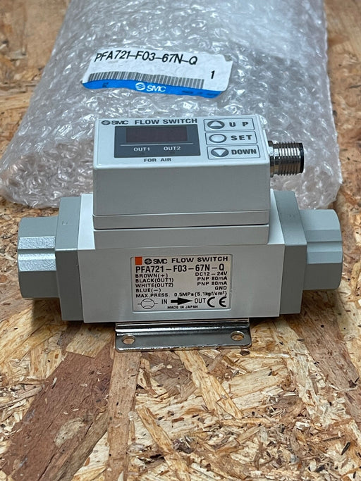 SMC – PFA721‑F03‑67N‑Q – Digital Flow Switch (Air/N₂), 20–200 L/min, 3/8” G Port