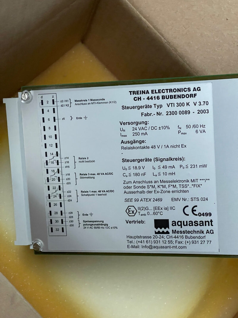 TREINA Electronics - VTI300K - Foam Detection Level Switch, PTFE-Coated, DN50