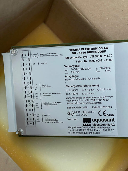 TREINA Electronics - VTI300K - Foam Detection Level Switch, PTFE-Coated, DN50