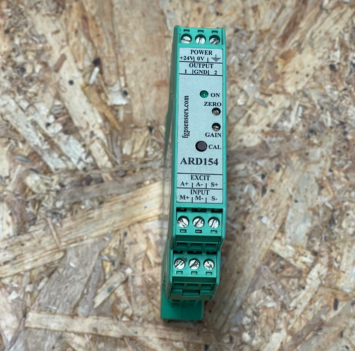FGP Sensors – ARD154 – DIN‑Rail Bridge Amplifier, ±10 V / 4–20 mA Output, 24VDC