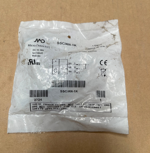 Micro Detectors – SSC/AN‑1K – M18 Photoelectric Sensor, Diffuse, NPN Output