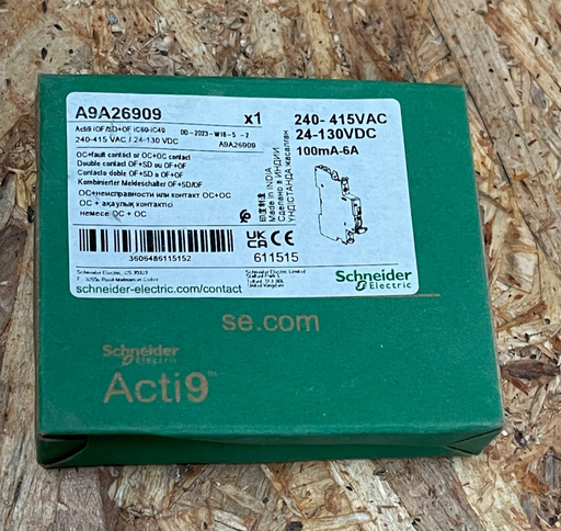 Schneider Electric - A9A26909 - Acti9 Auxiliary Contact 2 C/O 24–415VAC 24–130VD
