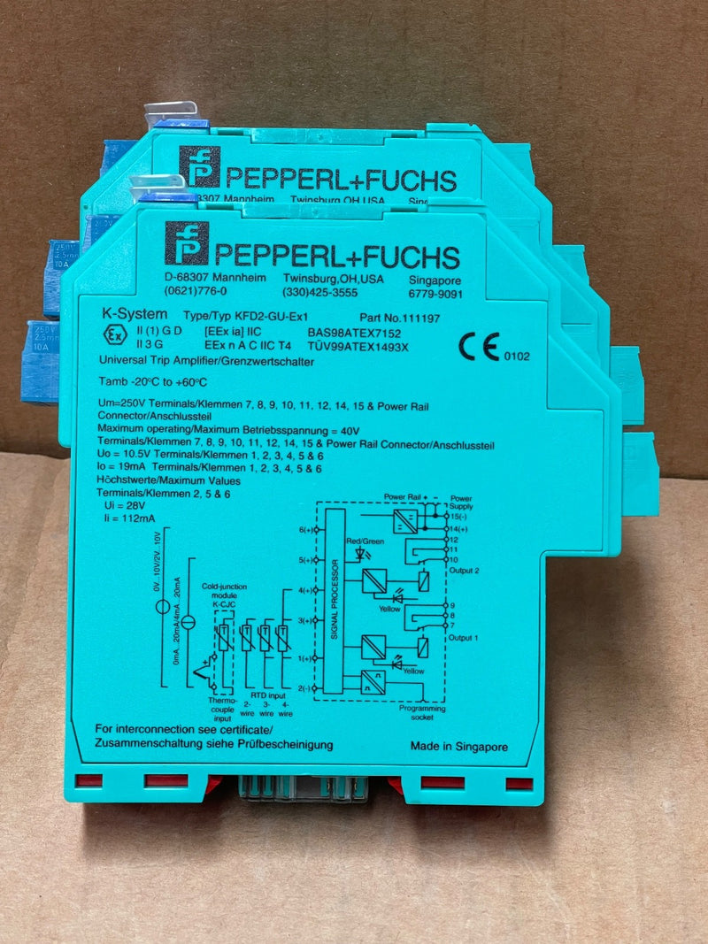 Pepperl+Fuchs KFD2‑GU‑Ex1 111197 – 1‑Channel Isolated Temp/Analog Trip Amplifier