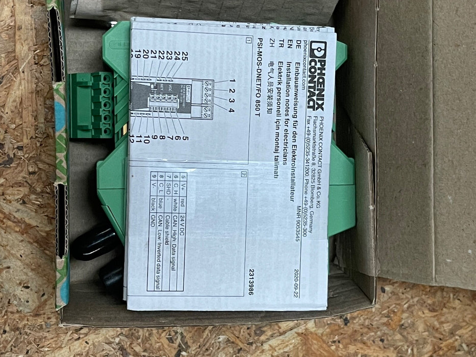 Phoenix Contact – PSI‑MOS‑DNET/FO 850 T – Fiber‑Optic Media Converter 2313986