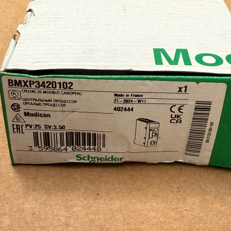 Schneider Electric – BMXP3420102 – Modicon M340 Processor, CPU347‑20, 4-Rack