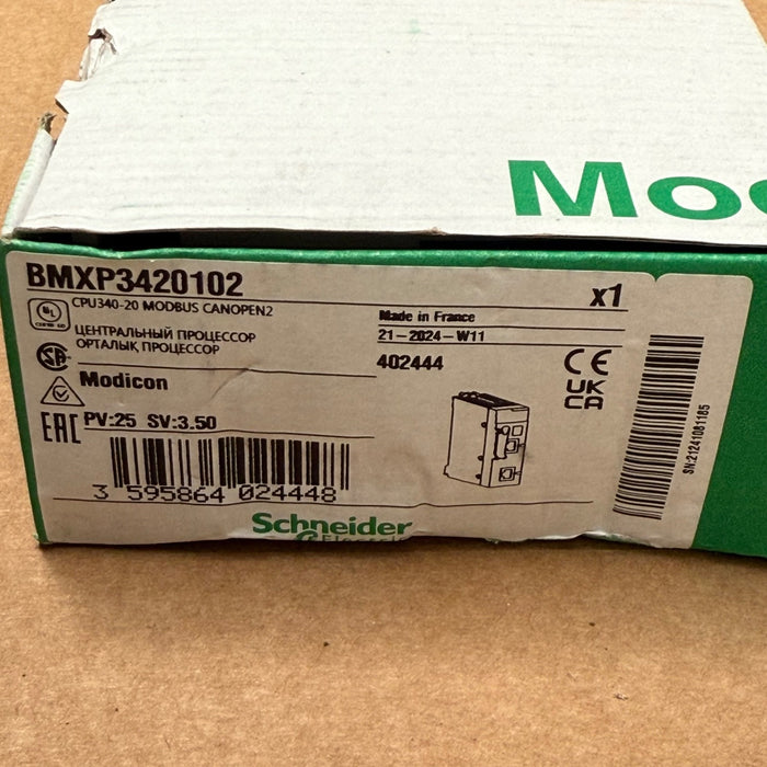 Schneider Electric – BMXP3420102 – Modicon M340 Processor, CPU347‑20, 4-Rack