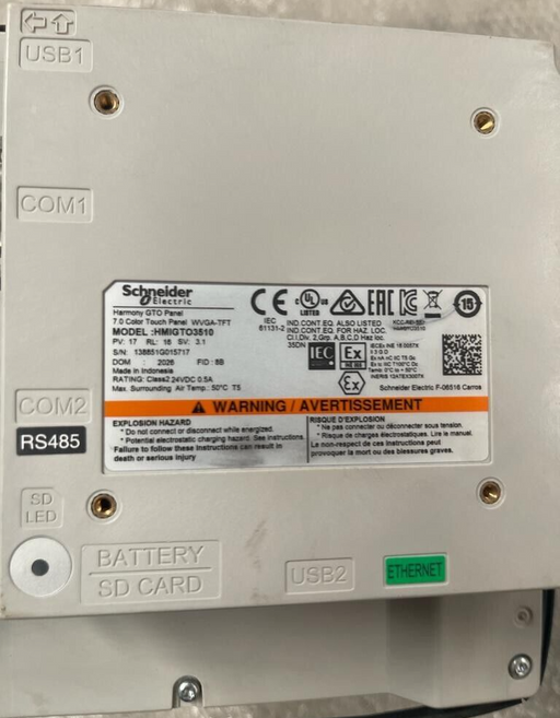 Schneider Electric, HMIGTO3510, Harmony GTO 7.0 Color Touch Panel WVGA-TFT