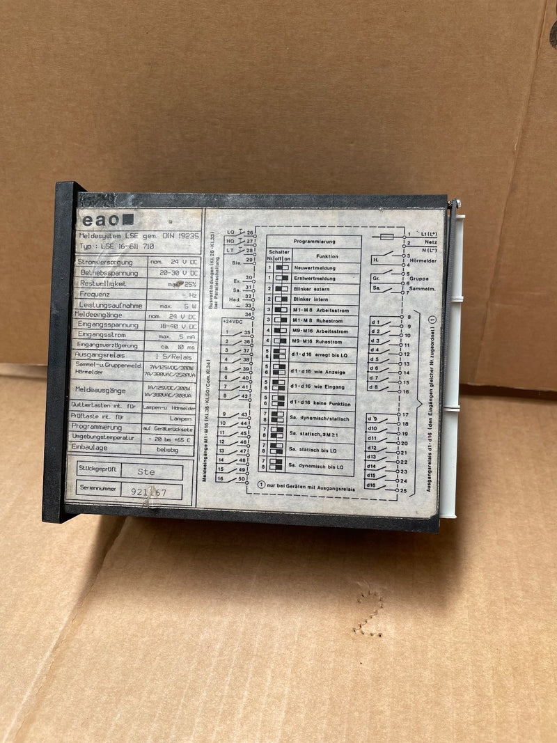 EAO – LSE16-611.710 – 16-Channel Alarm Indicator Panel 24 V DC