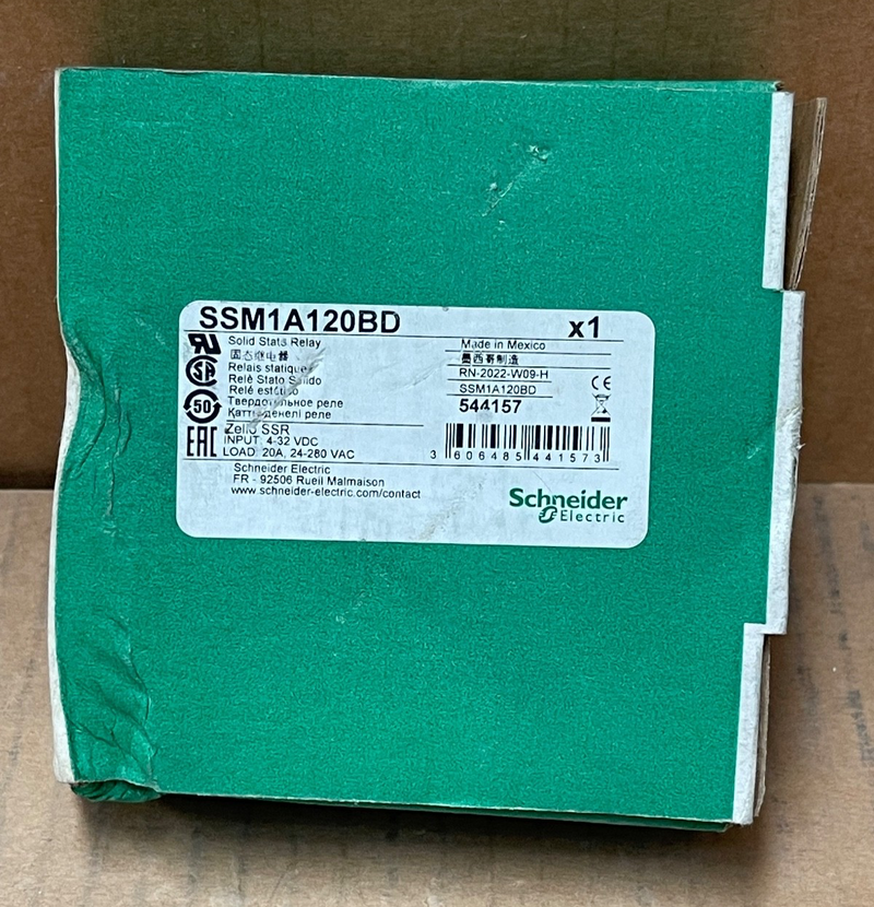Schneider Electric Solid State Relay SSM1A120BD – DIN Rail SSR 20 A 24‑280 V AC