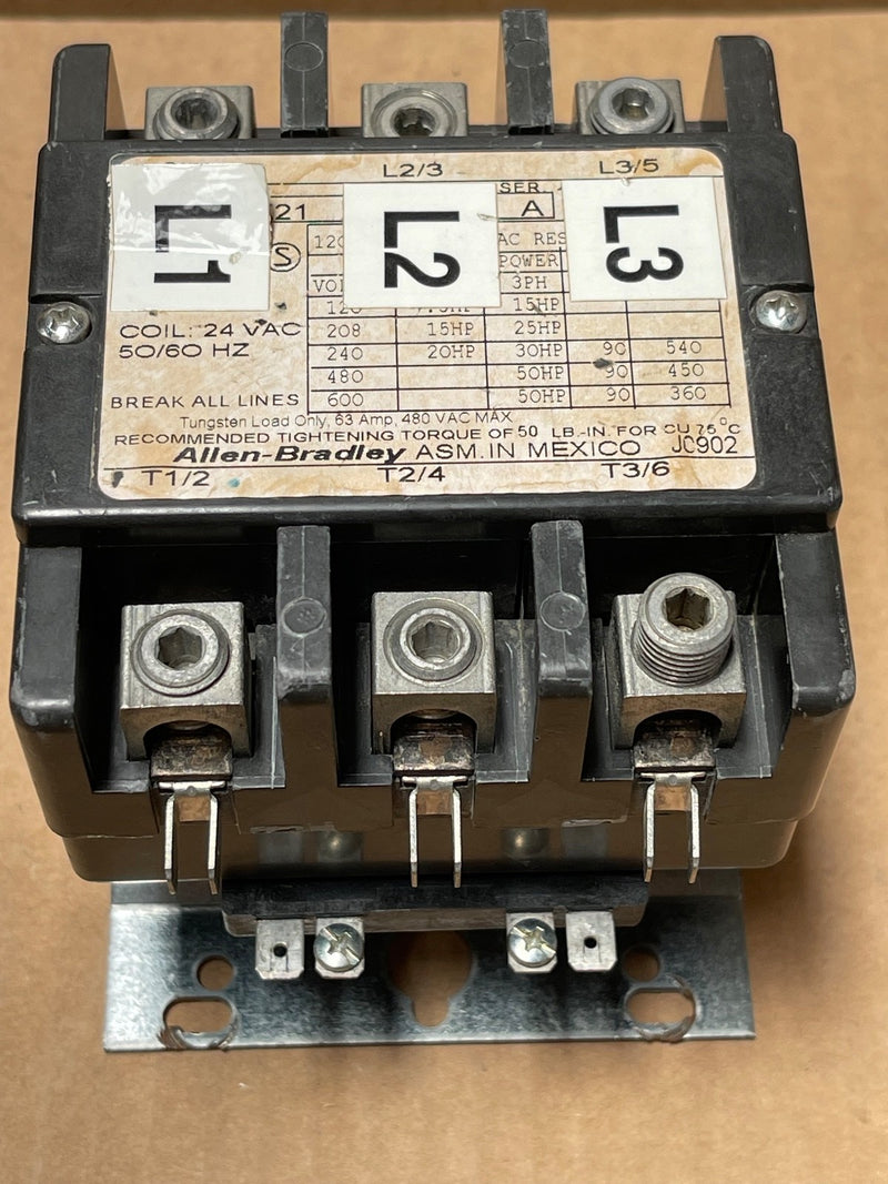 Allen‑Bradley – 400‑NX21 – 3‑Pole Definite Purpose Contactor 90 A 24 VAC Coil