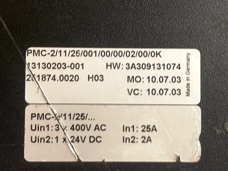 ELAU PMC-2/11/25/001/00/00/02/00/0K Servo-Drive Controller