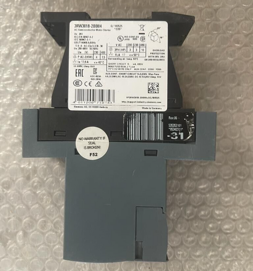 Siemens, 3RW3018-2BB04, SIRIUS soft starter S00 17.6 A, 7.5 kW