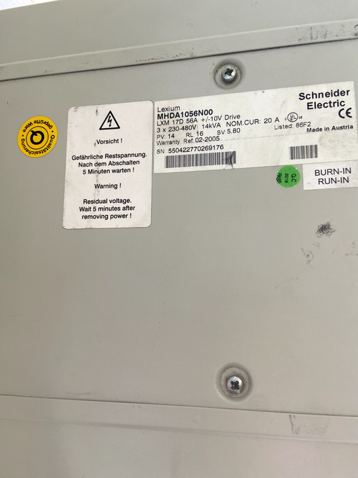 MHDA1056N00 Lexium 17D 56A +/-10V Drive 3x230-480V 14kVA