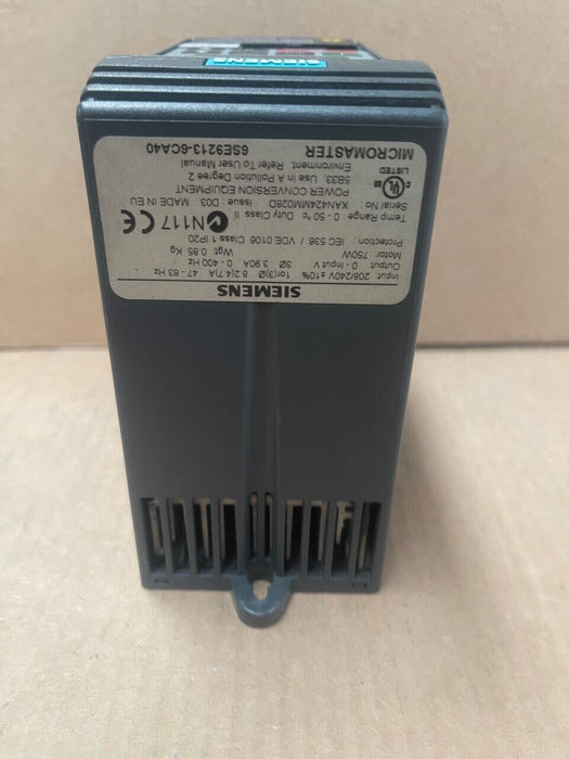Siemens - 6SE9213-6CA40 - MICROMASTER MM75/2 Frequency Inverter, 0.75 kW