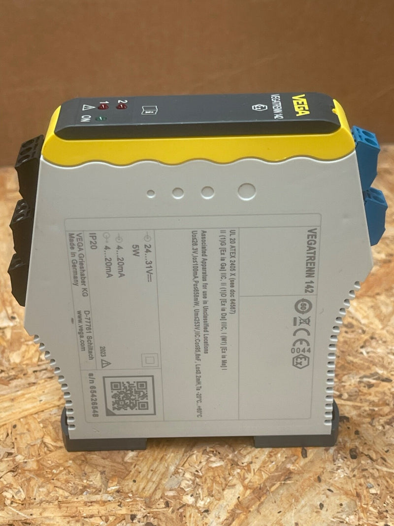 VEGA – VEGATRENN 142 – 2‑Channel HART Signal Barrier, Loop‑Powered, Ex‑Rated