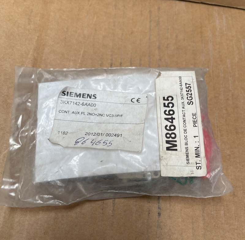 Siemens – 3KX7142‑6AA00 – CONT AUX 2 NO + 2 NF Auxiliary Contact Block (Group 5)