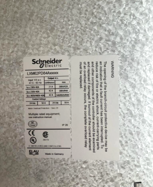 Schneider Electric LXM 62 P LXM62PD84A11000 Power Supply Drive
