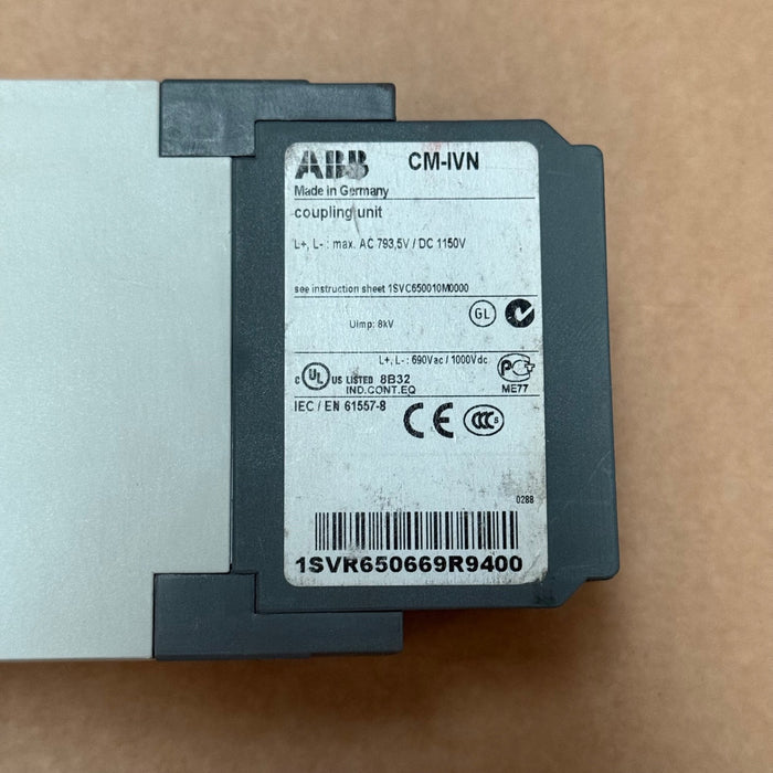 ABB – 1SVR650669R9400 – CM‑IVN Coupling Unit for CM‑IWN Relays, 690VAC / 1000VDC