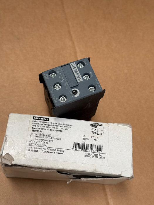 Siemens – 3RT1926‑2EJ11 – Time‑Delay Auxiliary Switch Block, 0.05–1 s