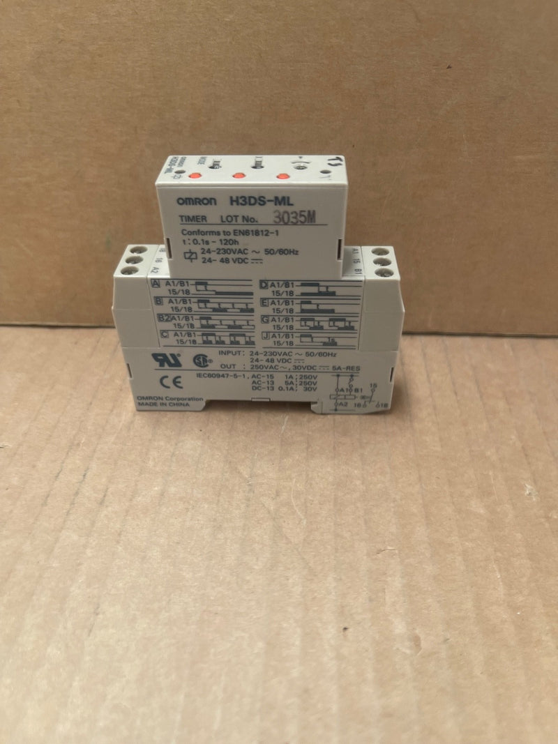 Omron – H3DS-ML AC/DC Multifunction Timer 0.1 s–120 h / 24-230 VAC 24-48 VDC