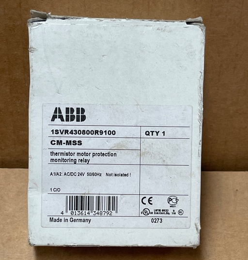 ABB – 1SVR430800R9100 – CM‑MSS Thermistor / Motor Temperature Relay 24 V AC/DC