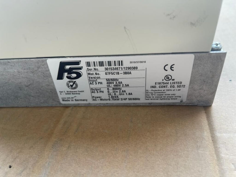 KEB, 07F5C1B-3B0A, Combivert F5 Series, Drive - 3 phase 0,75kW
