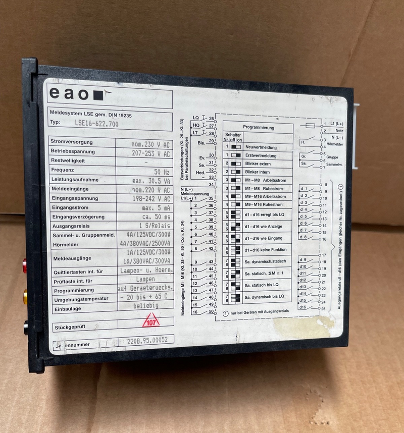 LSE – LSE16-622.700 – 16-LED New-Value/First-Up Indicator Module, 230 V AC
