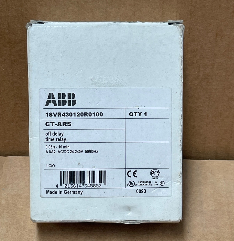 ABB CT‑ARS Off Delay Time Relay 1SVR430120R0100 – Timer Relay 0.05 s – 10 min