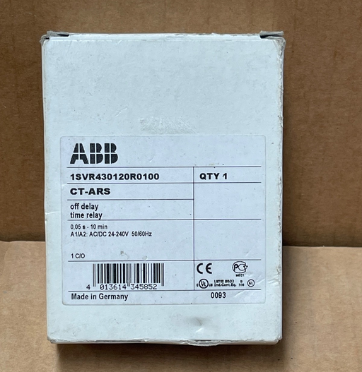 ABB CT‑ARS Off Delay Time Relay 1SVR430120R0100 – Timer Relay 0.05 s – 10 min