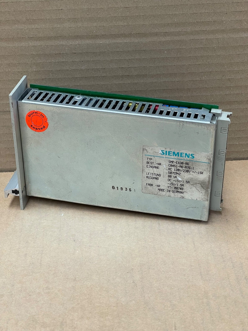 Siemens – SMP‑E430‑A6 – Industrial Power Supply +15 V DC / 1.5 A (80 VA)