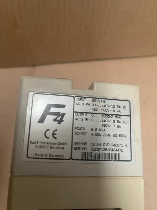 KEB VFD 12.F4.C1D-3420/1.4 6,6KVA 4kW 3PH 305-500V