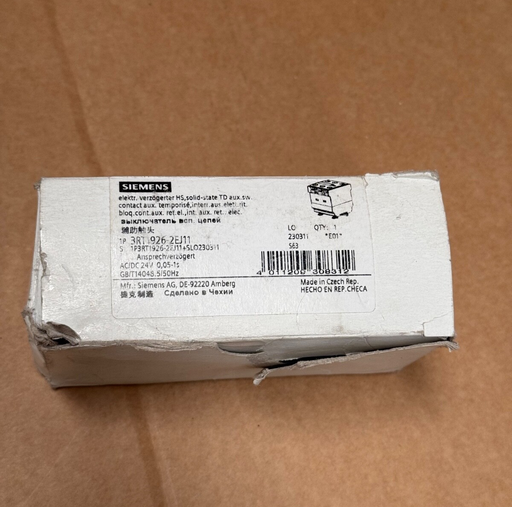 Siemens – 3RT1926‑2EJ11 – Time‑Delay Auxiliary Switch Block, 0.05–1 s
