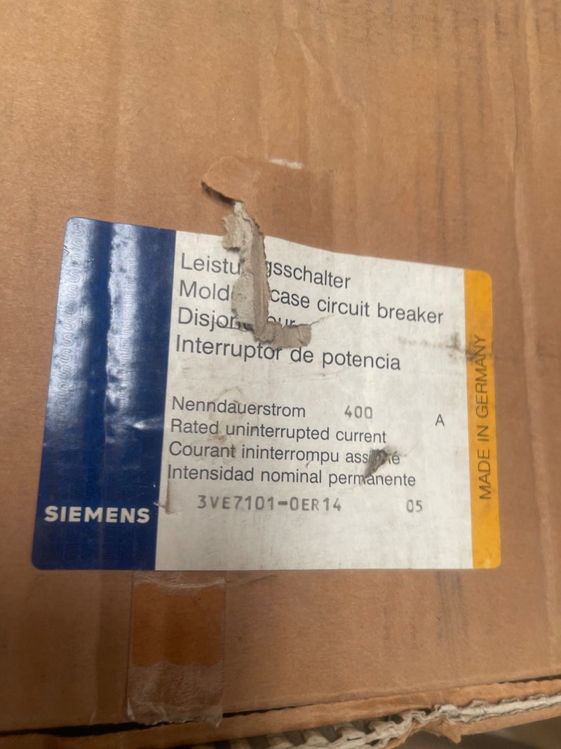 Siemens – 3VE7101-0ER14 – 3-Pole Molded Case Circuit Breaker / Motor Protection