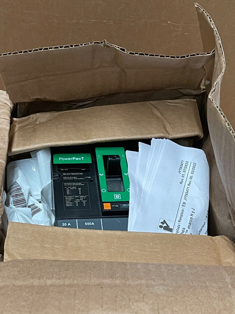 Schneider Electric – NHGF36020TW – PowerPact H-Frame MCCB 20 A, 65 kA, Therm-Mag