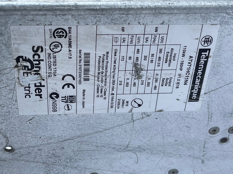 Telemecanique – ATV71HC11N4 – Altivar 71 VFD, 110 kW / 150HP, 380–480 V AC