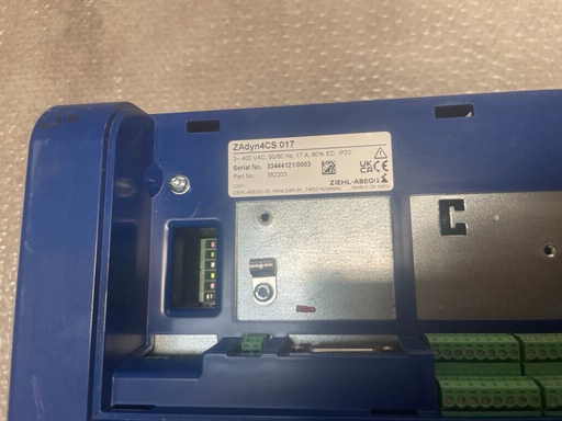 ZIEHL-ABEGG ZADYN4 ZADYN4CS 017 - 352203 - 7.5kW AC Speed Drive