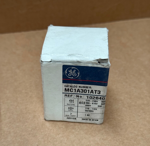 GE – MC1A301AT3 (102640) – 3‑Pole 9 A Miniature Contactor, 110–120 VAC Coil