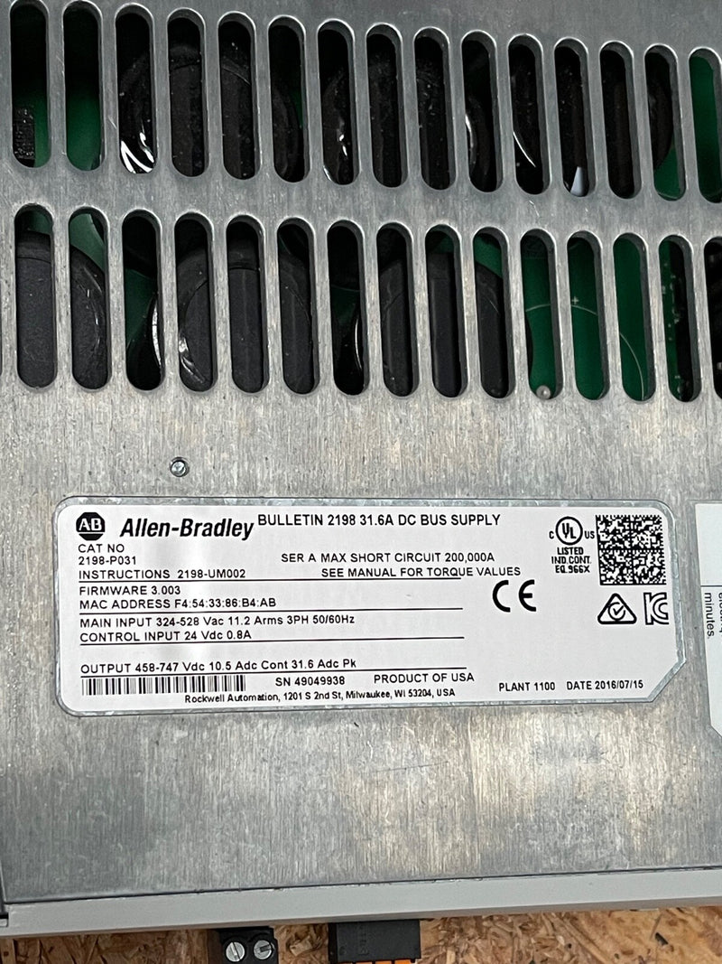 Allen-Bradley - 2198-P031 - Kinetix 5700 DC-Bus Power Supply, 7 kW, 10.5 A